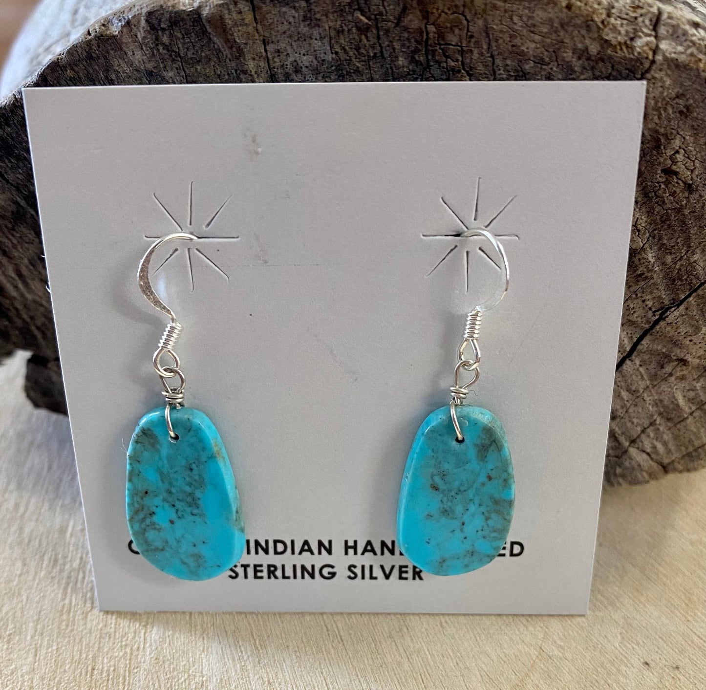 Kingman Turquoise Slab Earrings