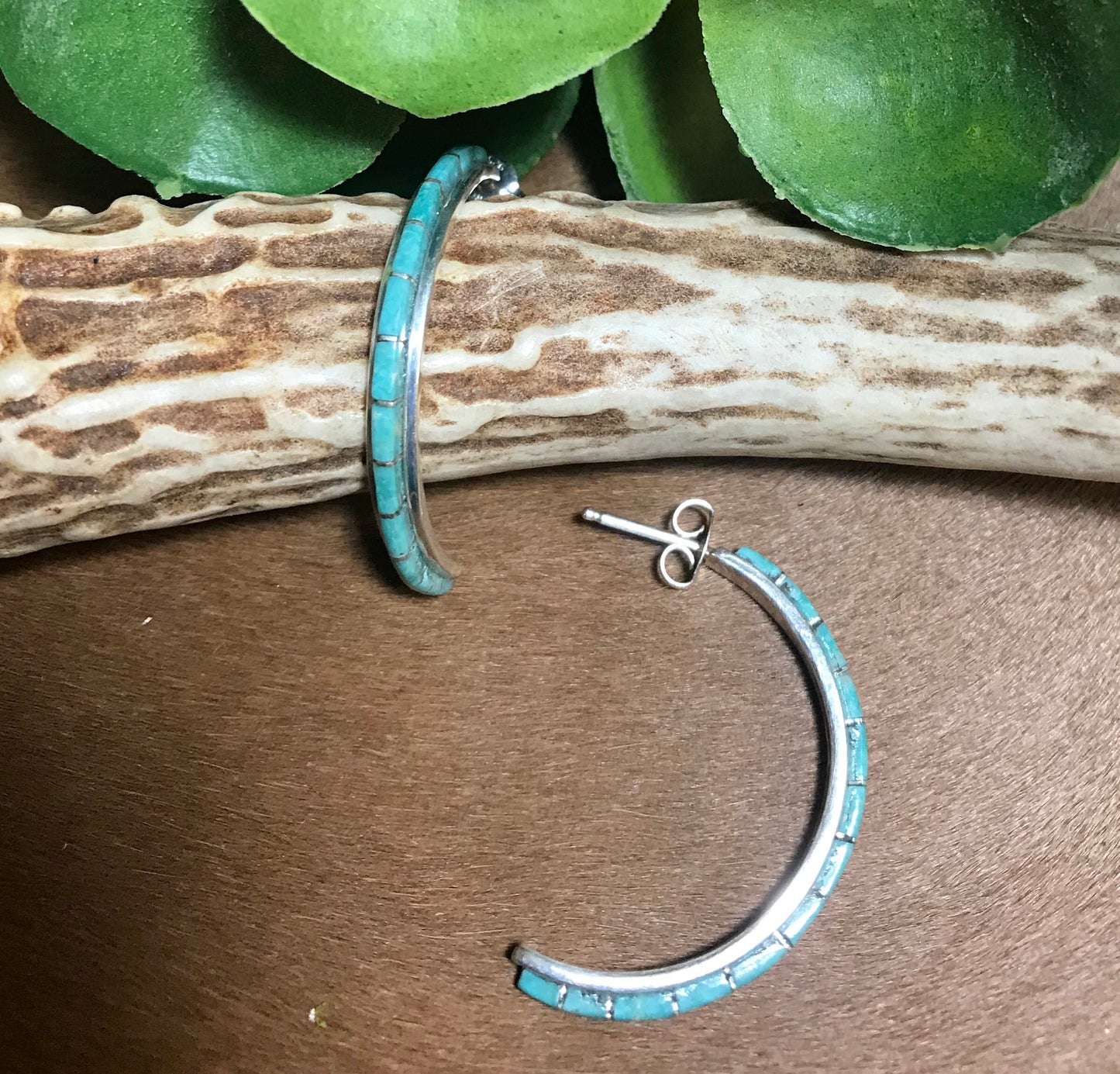 Neon Blues Post Inlaid Turquoise Earrings - Ny Texas Style Boutique