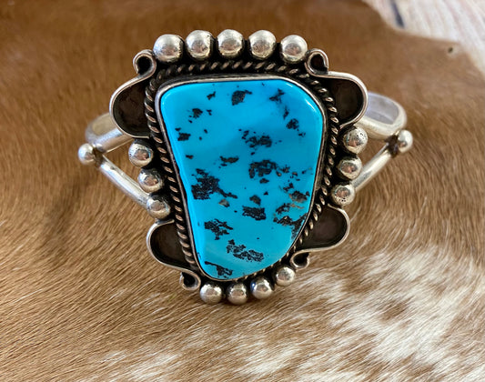 The Statement Laura Turquoise Cuff Signed By Temè - NY Texas Style Boutique