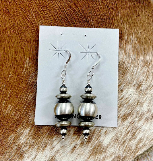 The Bradley Silver Navajo Pearl Earrings - NY Texas Style Boutique