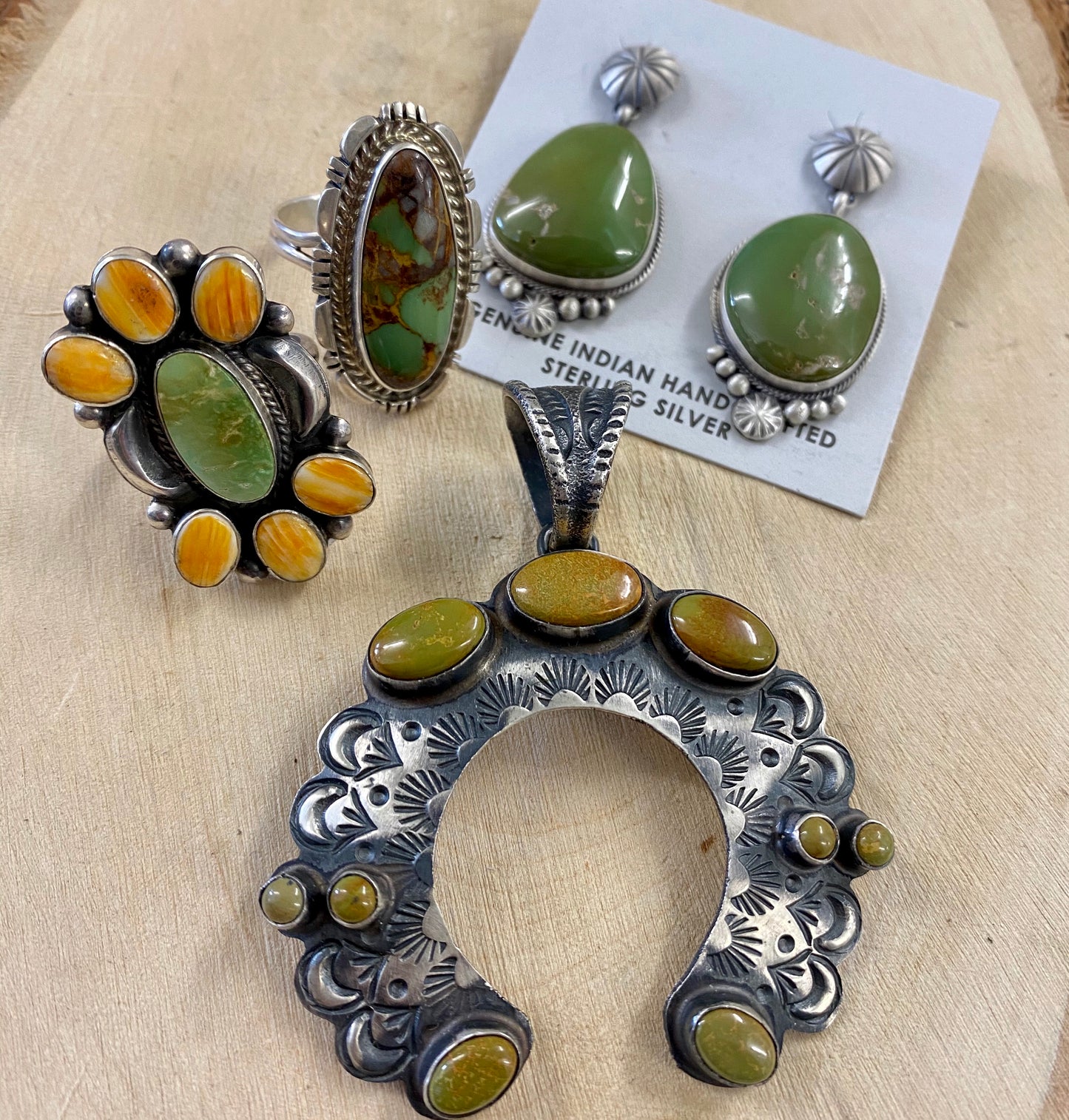The C. Wylie Green Turquoise Earrings - Ny Texas Style Boutique