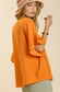 Orange Ruffle Sleeve Top Women's orange short sleeve shirt with a round neckline is extremely comfortable. The right degree of flair is added by the tiered ruffle sleeves on this orange blouse. This orange short sleeve blouse for women will be a charming, fundamental, and distinctive addition to your closet. 