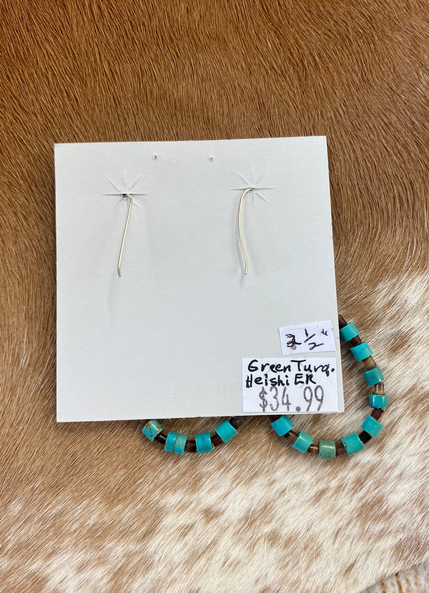 Turquoise Heishe Teardrop Earrings