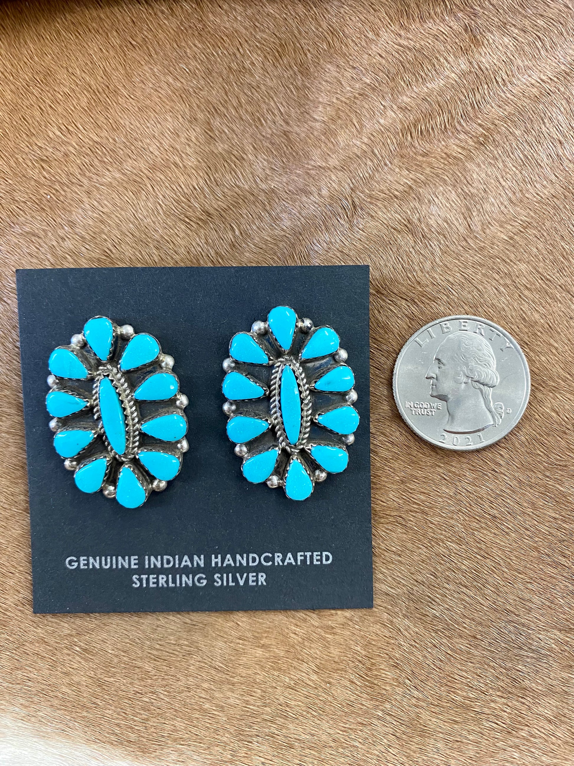 Turquoise Cluster Earrings