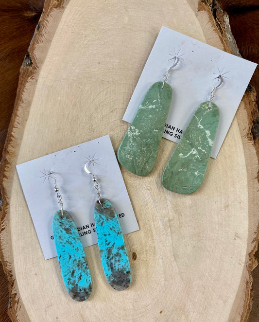 turquoise slab earrings