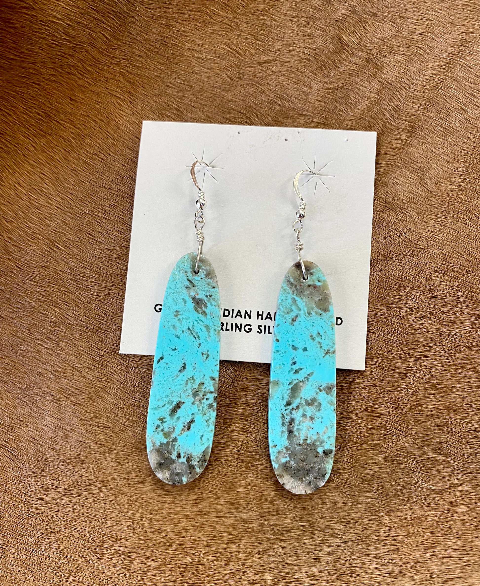 turquoise slab earrings