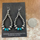 Beautiful hook lightweight teardrop earrings made of sterling silver Navajo Pearls and turquoise. The ideal earrings for the upcoming summer weather! The perfect earrings to add to your jewelry collection or give as a present to someone you care about. These hand-strung teardrop earrings are made of Navajo pearls. To provide sturdiness and peace of mind, each silver component is soldered shut.