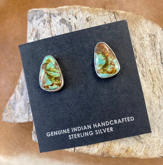 Green Turquoise Stud Earrings