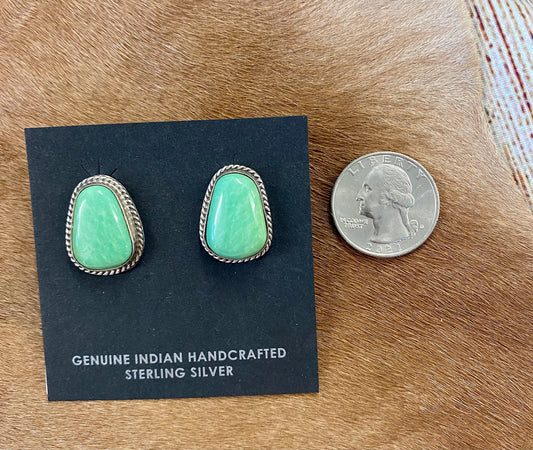 Green Turquoise Stud Earrings