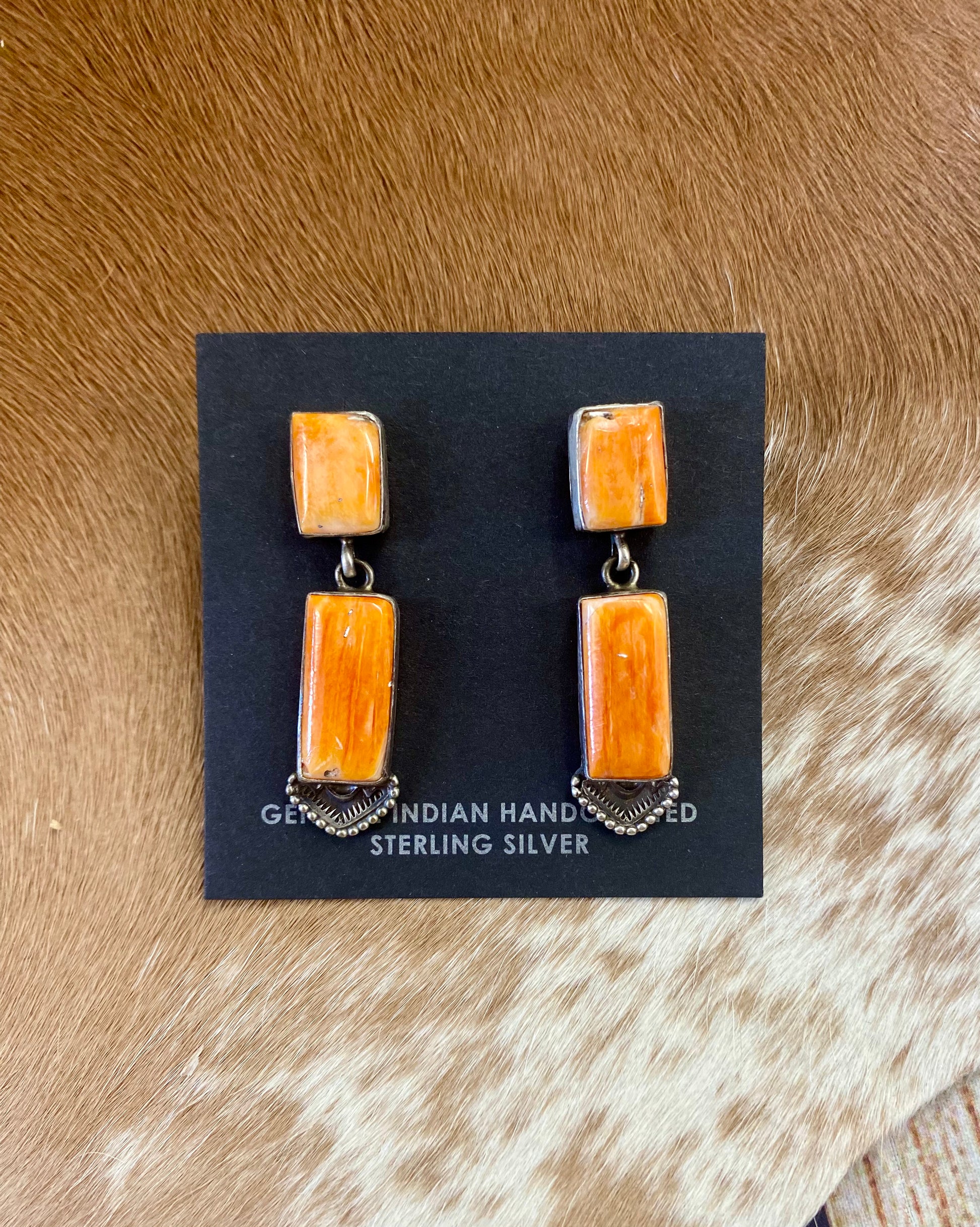 Orange Spiny Oyster Earrings