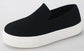 True to size very comfortable slip on black sneakers with platform heel. The perfect pair of shoes to wear anywhere. Pair with a skirt or dress for a more elevated look or pair with some jeans for a more relaxed comfortable style outfit. Comfortable Slip On Black Platform Sneaker Shoes 