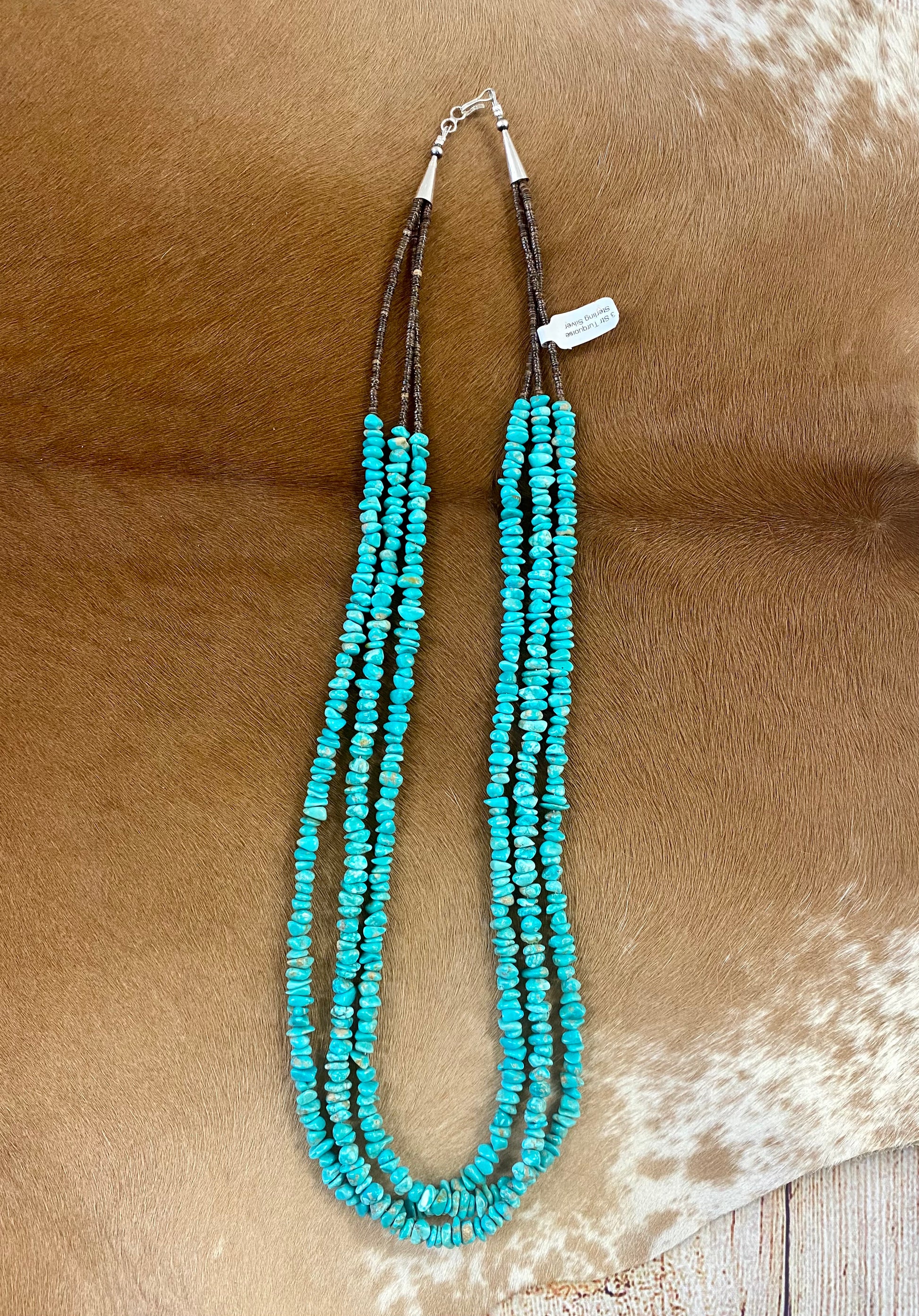 Handmade Turquoise Strand 25”Inch Length Long Beautiful Necklace
