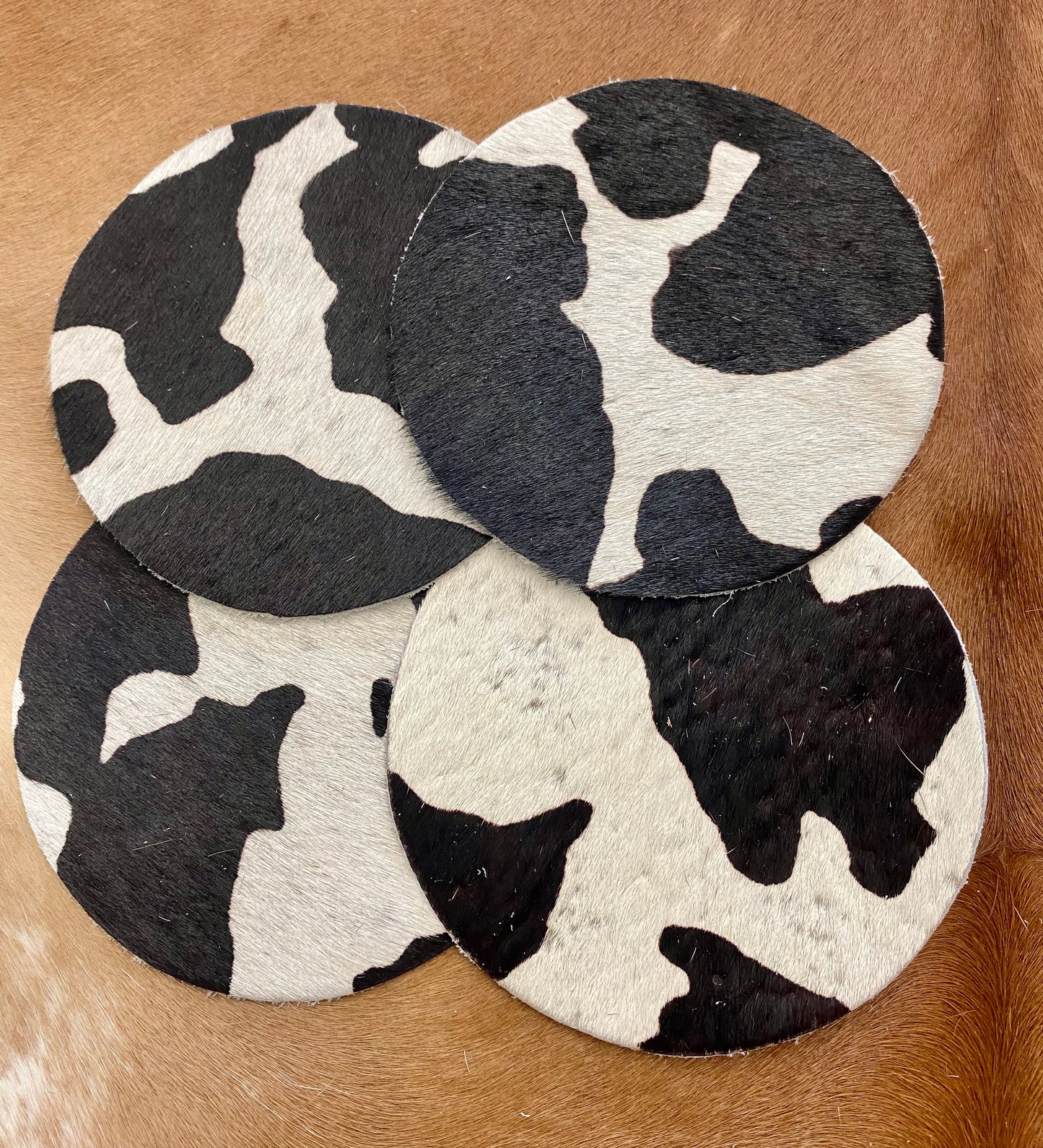 Spotted Cowboy Cowhide Coaster (Set of 4)