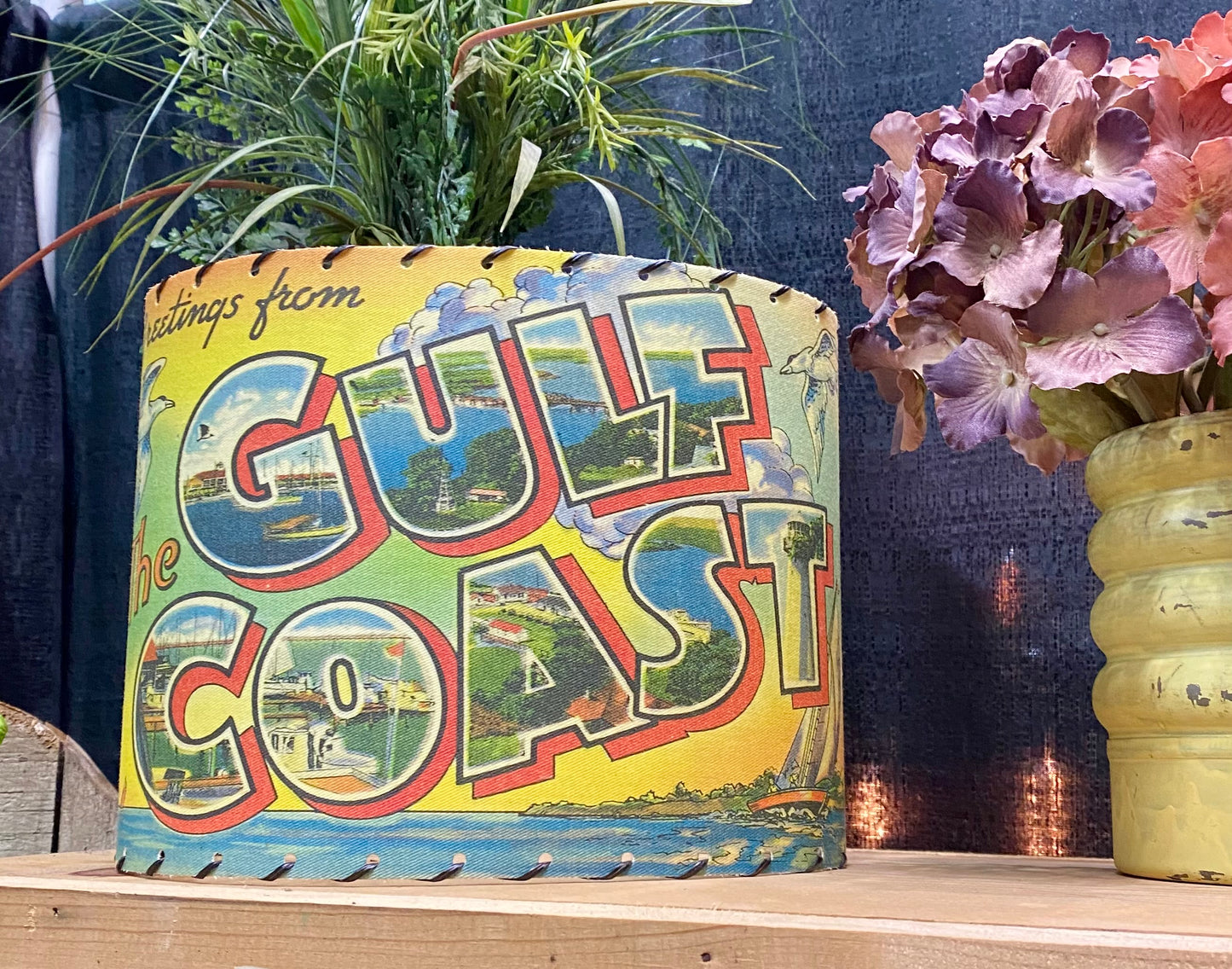 The Gulf Coast Vintage Postcard Lampshade