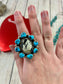 The Turquoise & White Buffalo Ring (Adjustable) Signed By B. Shorty