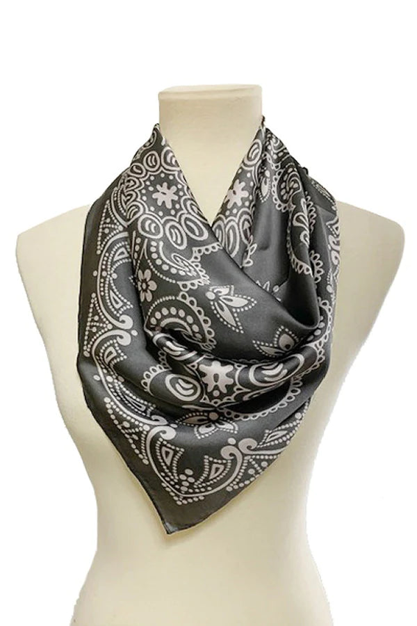 The Grey Floral Paisley Scarf