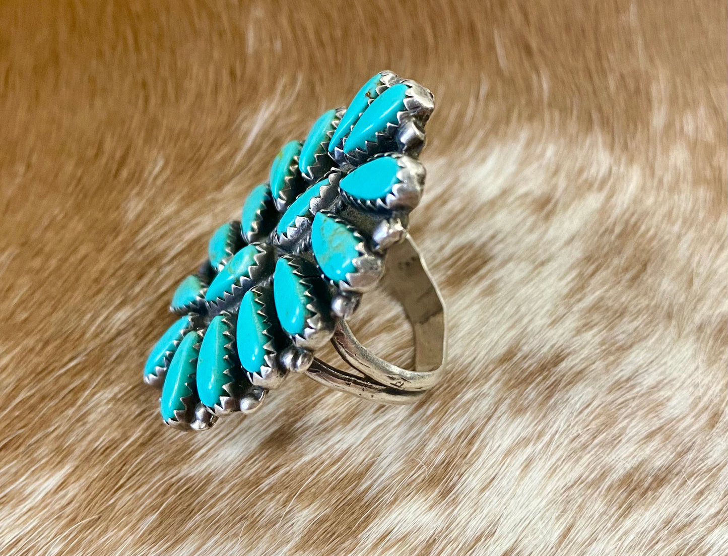 The Faron Turquoise Cluster Ring (Size 7) By Paul Jones
