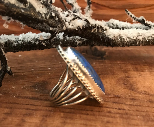 The Bobby Denim Lapis Ring - Ny Texas Style Boutique 