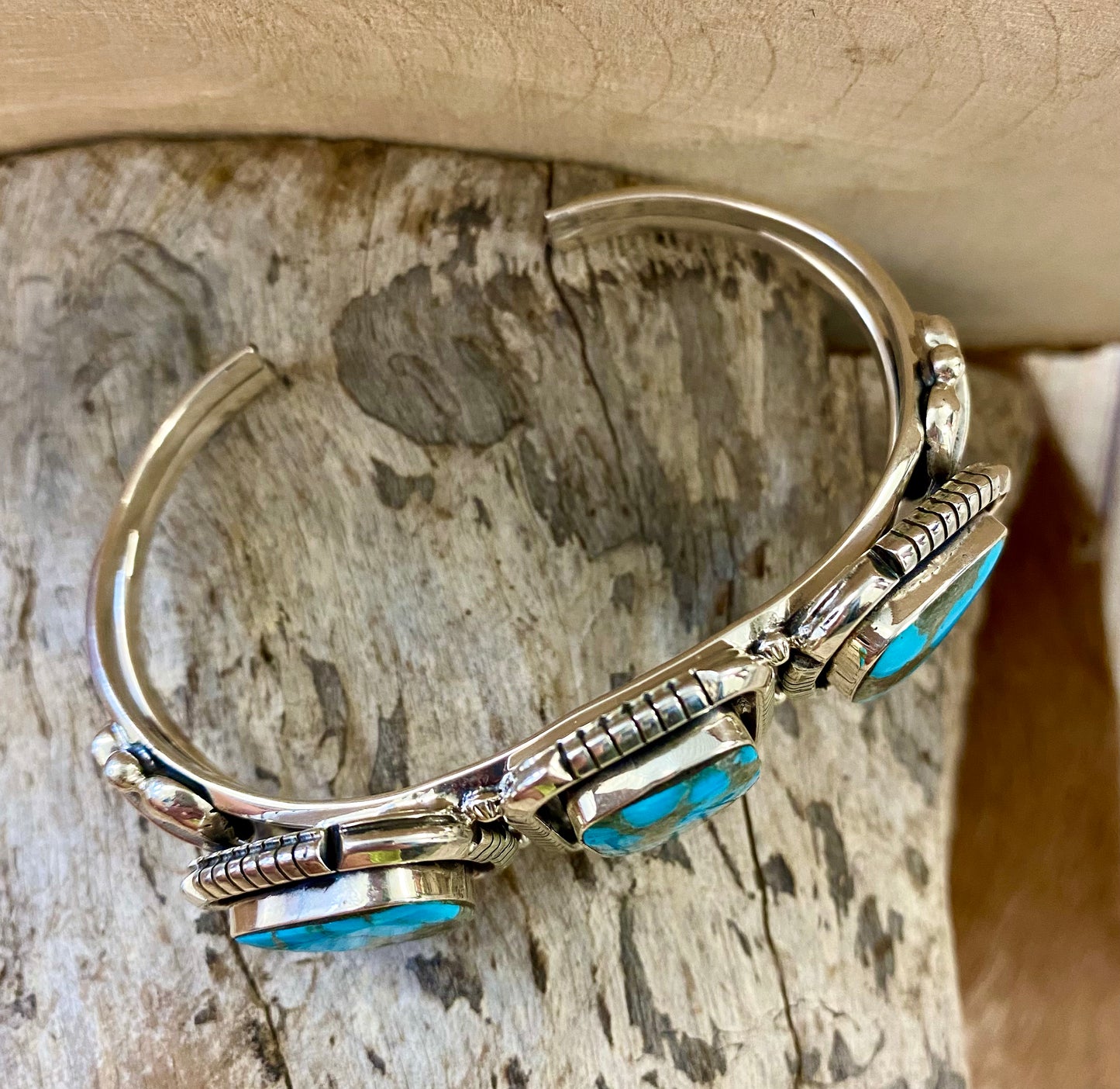 Kingman Turquoise Cuff Bracelet By Jimson Belin