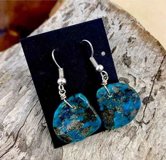 The Buckaroo Turquoise Slab Earrings - Ny Texas Style Boutique