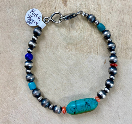 The Magnolia Navajo Pearl & Turquoise Bracelet - Ny Texas Style Boutique