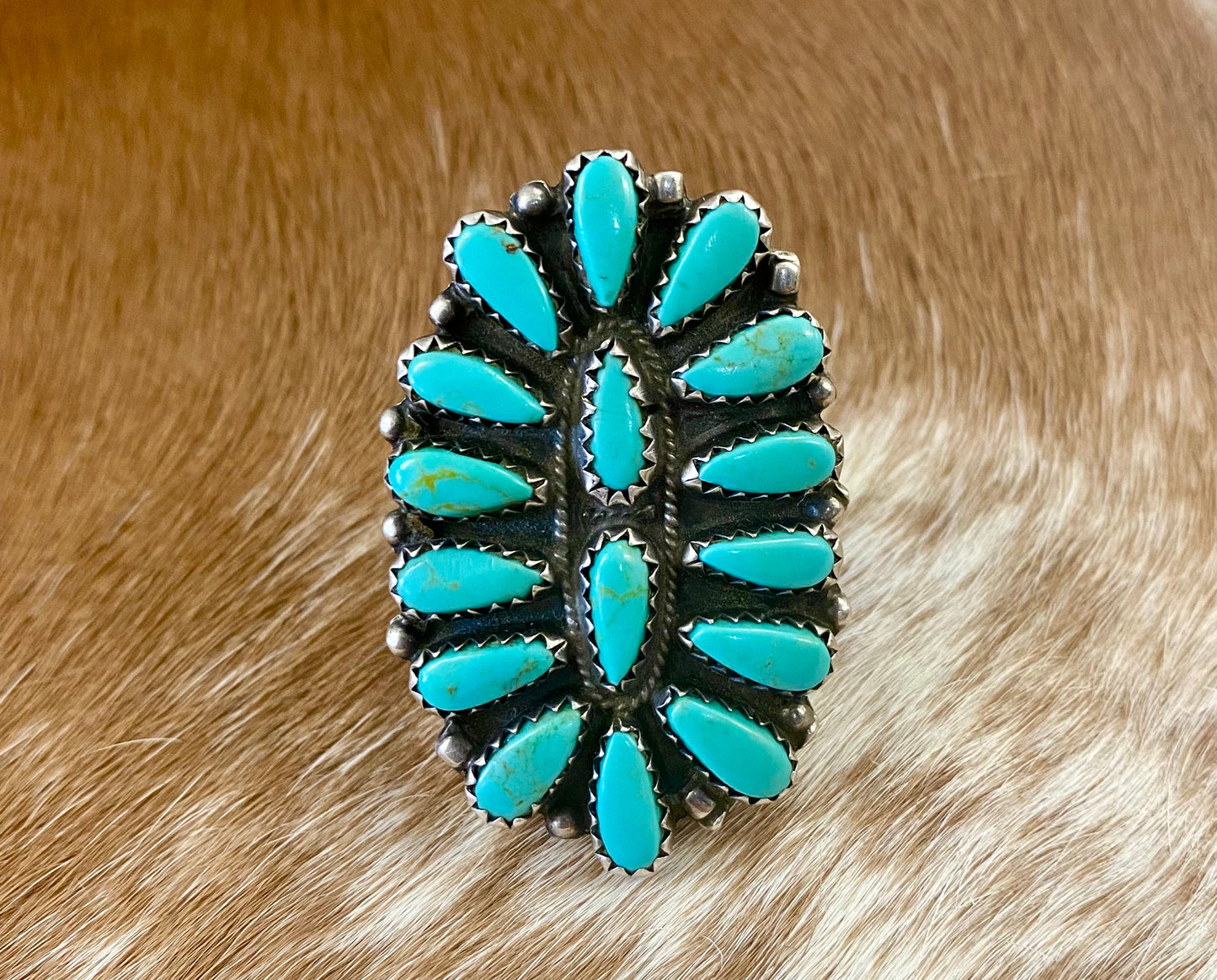 The Faron Turquoise Cluster Ring (Size 7) By Paul Jones