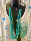 Beautiful 34”-40” inch adjustable length heishe and turquoise double strand handmade necklace. This necklace ties in the back so it can be adjusted by length. This piece is absolutely gorgeous and will make for a beautiful statement piece in anyone's jewelry collection. The perfect necklace to dress up or down! Wear it alone or layered with other pieces. The Agoura Turquoise Two Strand 34-40" Inch Necklace | Native Made