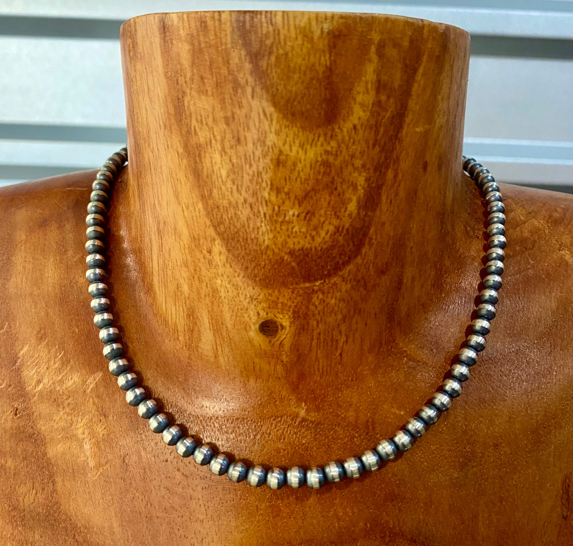 Sterling Silver 16" Inch Choker Navajo Pearl Necklace | Western Jewelry