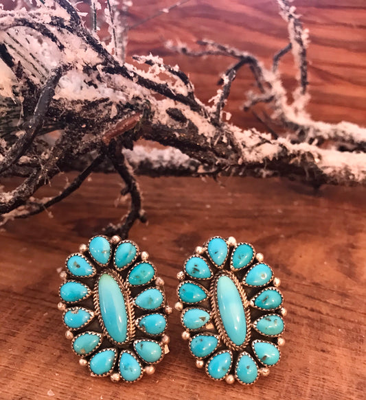 The Beauty Turquoise Cluster Ring (Size 11) - Ny Texas Style Boutique 