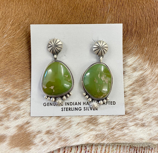 The C. Wylie Green Turquoise Earrings - Ny Texas Style Boutique 