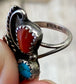 The Jenny Turquoise & Coral Ring (Size 5)