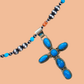 Kingman Turquoise Cross Pendant By Fred Peters