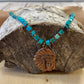 18" Inch Turquoise Necklace By J. Forks With Cooper Chief Pendant 18” Inch length Turquoise cube single strand necklace with cooper chief pendant. This necklace is made by J. Forks and is stamped on the end by the clasp stating so. This necklace is perfect to wear alone or layered amongst other necklaces. The perfect western necklace to wear to your next rodeo or concert. 