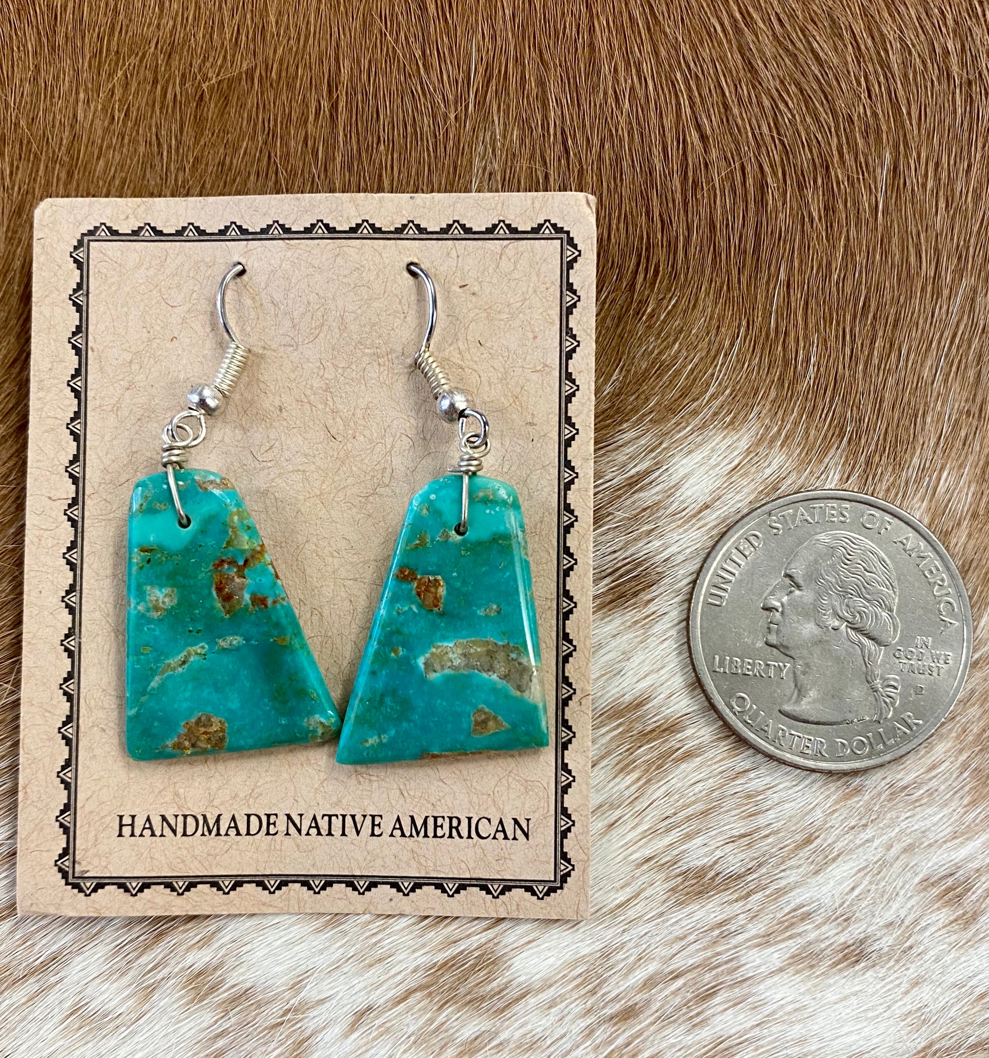 The Carmen Turquoise Slab Earrings - Ny Texas Style Boutique 