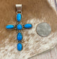 Kingman Turquoise Stones Cross Pendant