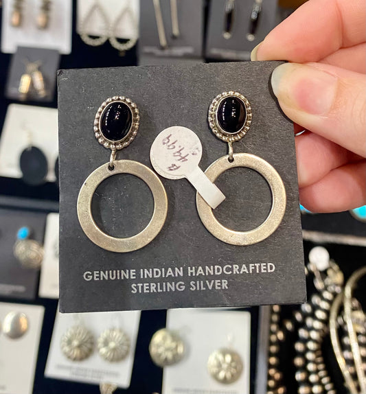 The Madison Hoop Onyx Earrings - NY Texas Style Boutique