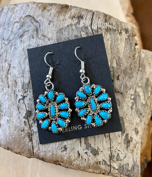 The Naomi Turquoise Cluster Earrings By Miranda James