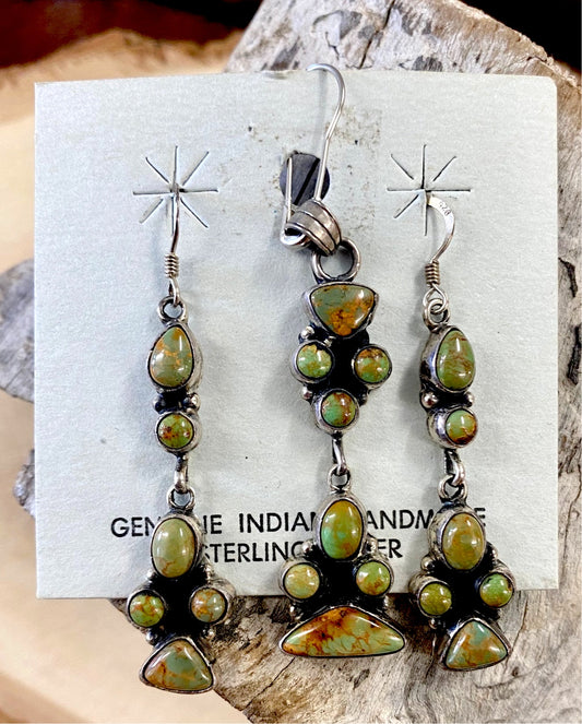 The Turquoise Ella Peter Earrings & Pendant Set - Ny Texas Style Boutique
