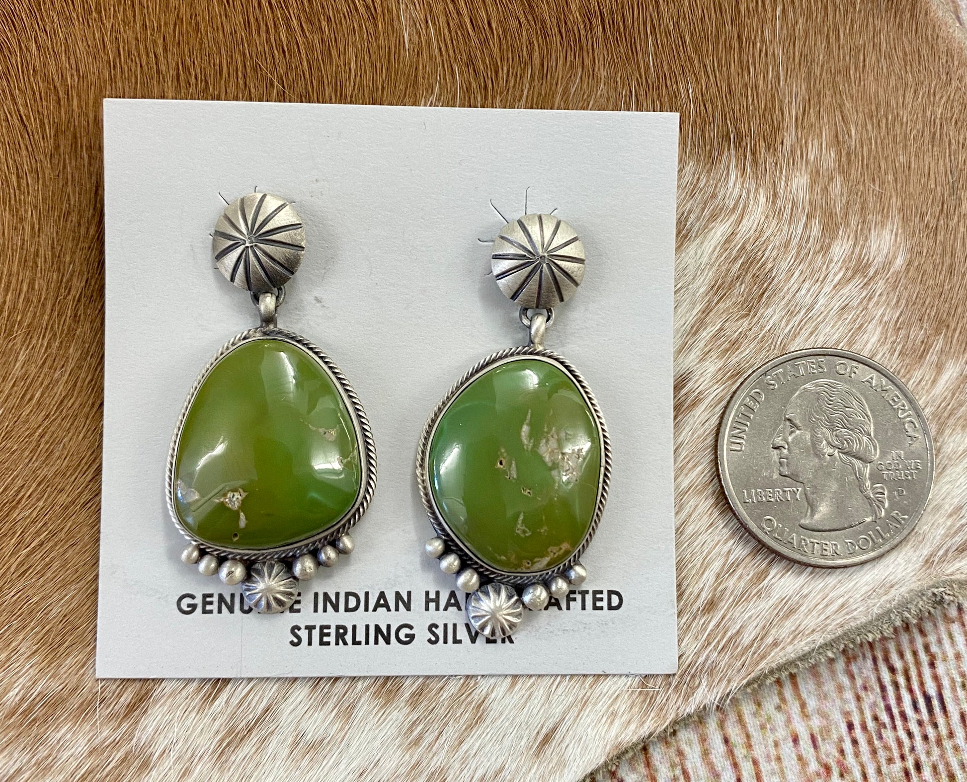 The C. Wylie Green Turquoise Earrings - Ny Texas Style Boutique 