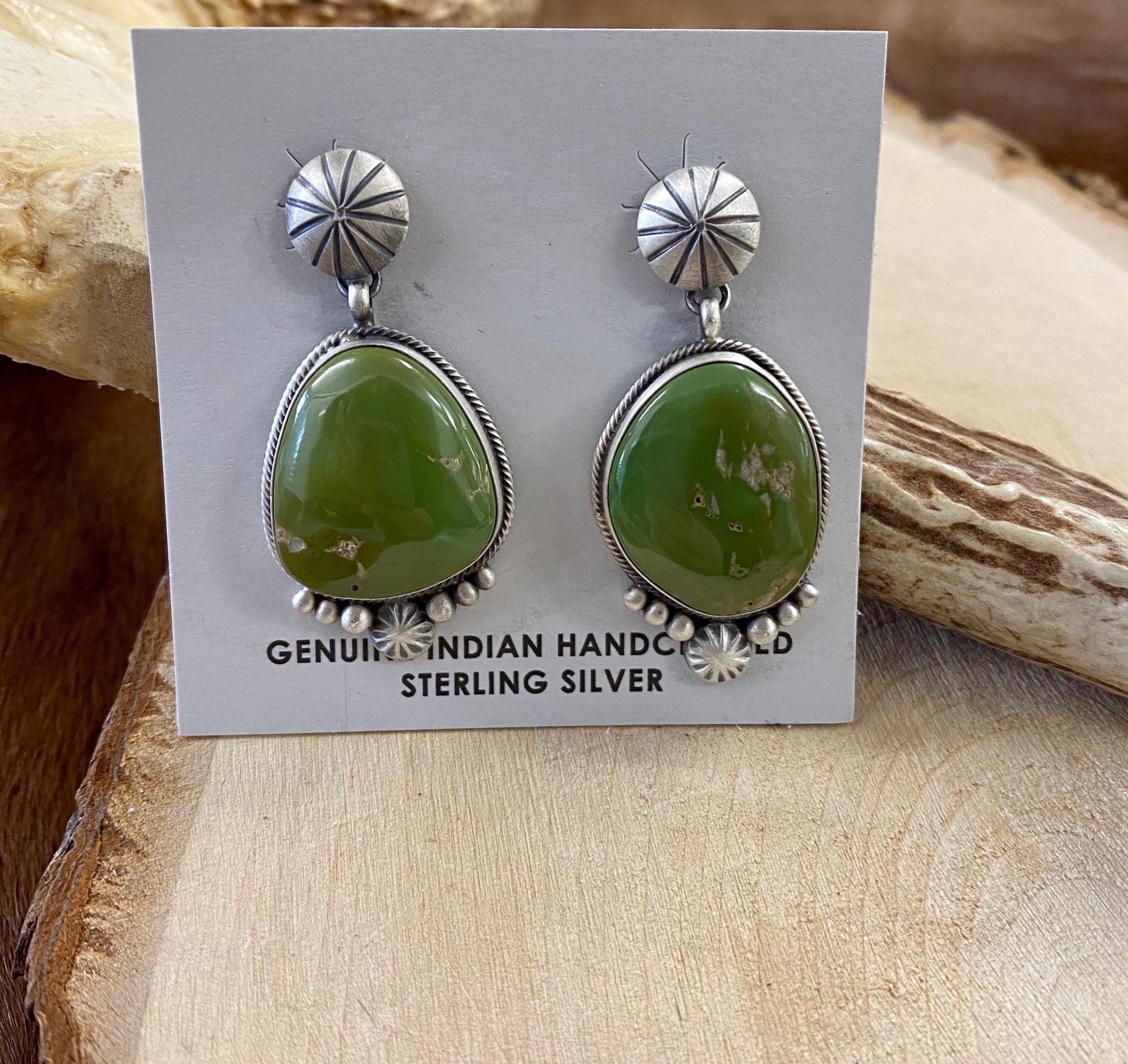 The C. Wylie Green Turquoise Earrings - Ny Texas Style Boutique 