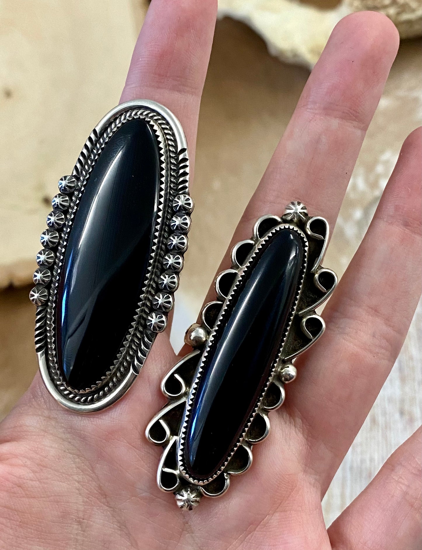 The Jasmine Black Onyx Ring (Size 8.5) By Phillip Yazzie