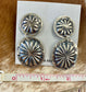 Beautiful double Concho post sterling silver authentic earrings by Native American artist silversmith Joan Begay. The perfect statement silver earrings to wear casually or dressed up. Size: 2" Inches Length X 1" Inch Width Signed: Yes Hallmark/Artist: Joan Begay Western Earrings, Concho Jewelry, Native Made Earrings