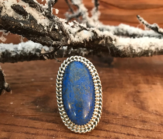 The Bobby Denim Lapis Ring - Ny Texas Style Boutique 