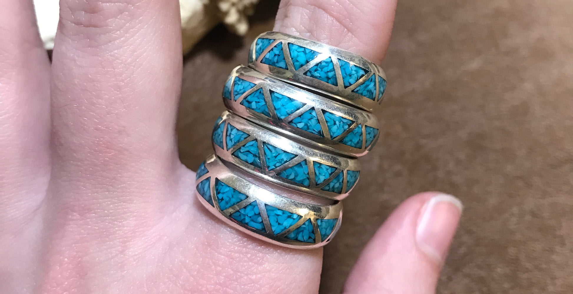 Turquoise Inlay Ring Sterling
