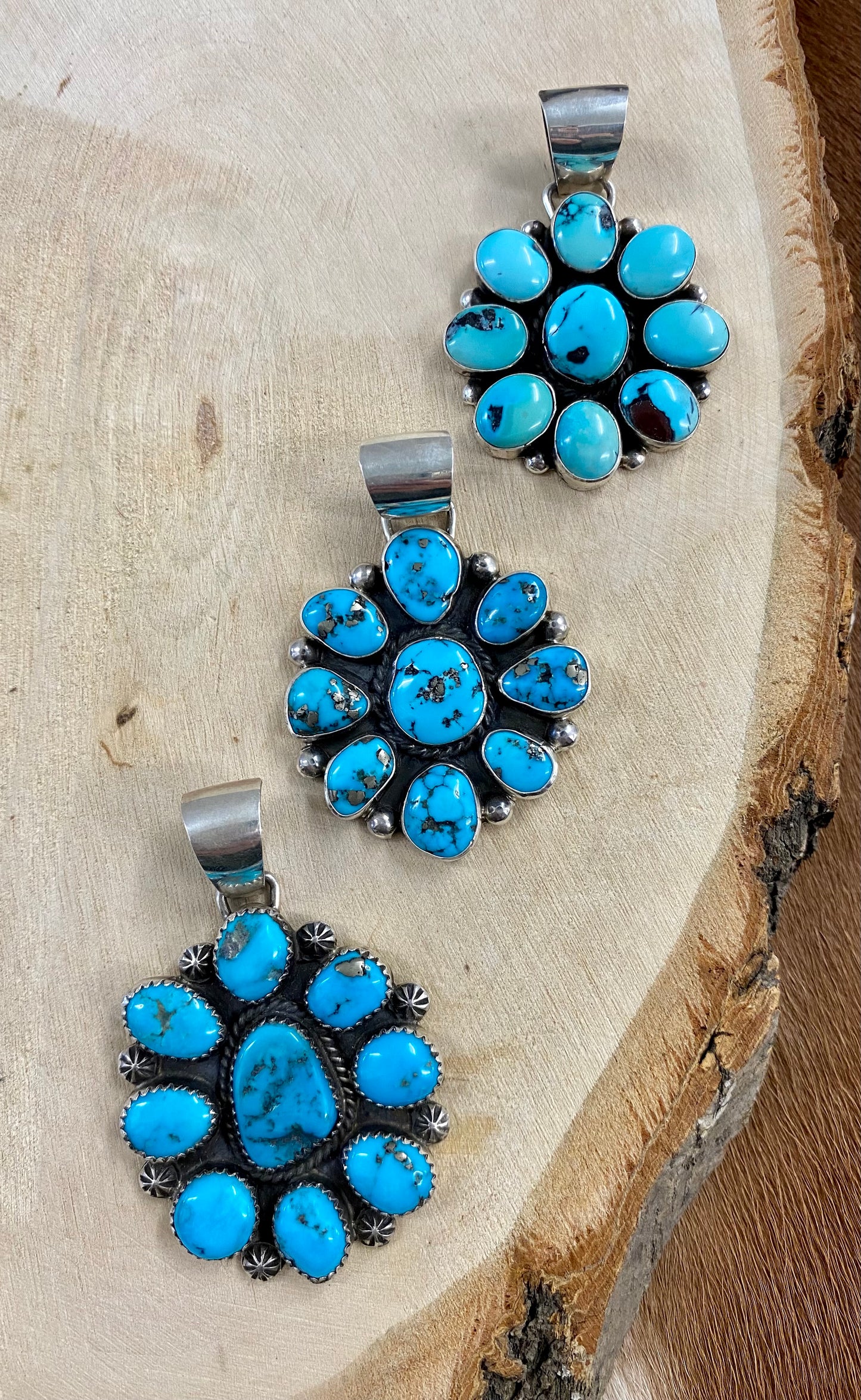 The Lucky Cowgal Red Mountain Turquoise Pendant By Arnold & Karlene Goodluck