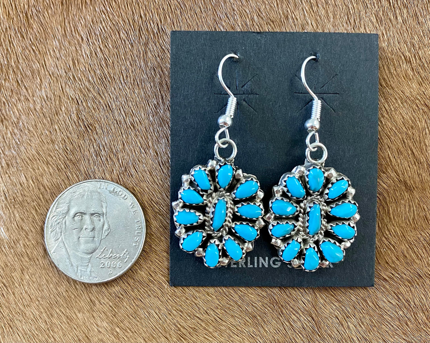 The Naomi Turquoise Cluster Earrings By Miranda James