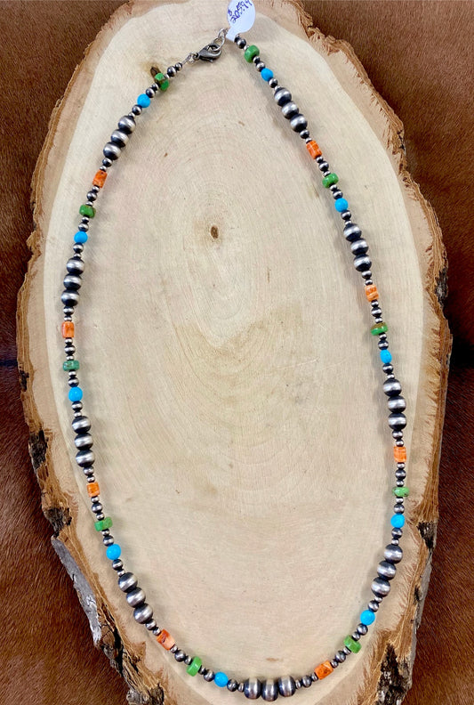 The Navajo Pearl Mixed Necklace 22” - Ny Texas Style Boutique