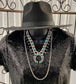 The Turquoise Squash Blossom & Earrings Set Signed PG
